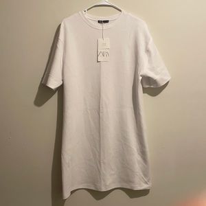 Zara White Shirt-Dress w/ Minor Stain
